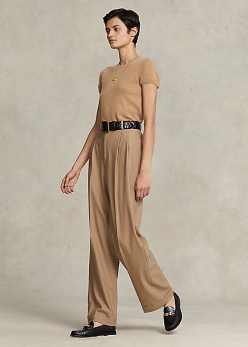 Brown Women’s Ralph Lauren Straight-Leg Wool-Blend Pants Brown Women’s Ralph Lauren Straight-Leg Wool-Blend Pants