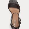 Brown Women’s Ralph Lauren Sylvia Embossed Leather Heels Brown Women’s Ralph Lauren Sylvia Embossed Leather Heels
