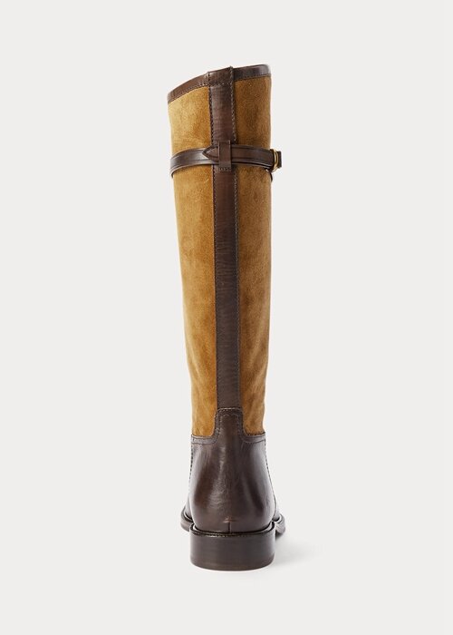 Brown Women’s Ralph Lauren Two-Tone Suede & Leather Ridings Boots Brown Women’s Ralph Lauren Two-Tone Suede & Leather Ridings Boots