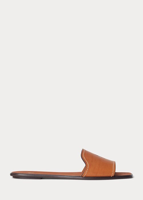 Brown Women’s Ralph Lauren Vachetta Leather Slippers Brown Women’s Ralph Lauren Vachetta Leather Slippers