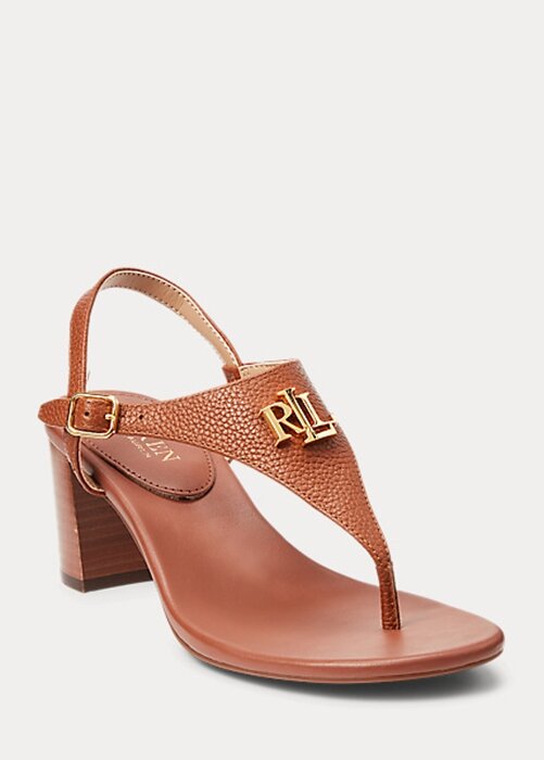 Brown Women’s Ralph Lauren Westcott II Tumbled Leather Sandals Brown Women’s Ralph Lauren Westcott II Tumbled Leather Sandals