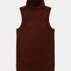 Brown Women’s Ralph Lauren Wool Sleeveless Turtleneck Sweaters Brown Women’s Ralph Lauren Wool Sleeveless Turtleneck Sweaters