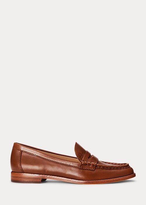 Brown Women’s Ralph Lauren Wynnie Burnished Leather Loafers Brown Women’s Ralph Lauren Wynnie Burnished Leather Loafers