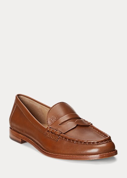 Brown Women’s Ralph Lauren Wynnie Burnished Leather Loafers Brown Women’s Ralph Lauren Wynnie Burnished Leather Loafers