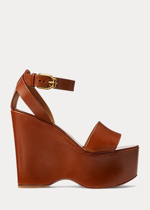 Brown Women’s Ralph Lauren Zadie Burnished Calfskin Sandals Brown Women’s Ralph Lauren Zadie Burnished Calfskin Sandals
