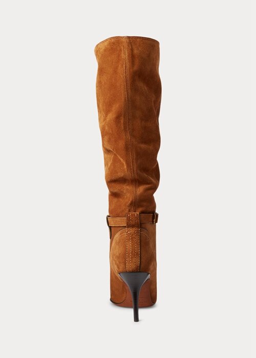 Brown Women’s Ralph Lauren Zoe Tall Sueded Calfskin Boots Brown Women’s Ralph Lauren Zoe Tall Sueded Calfskin Boots