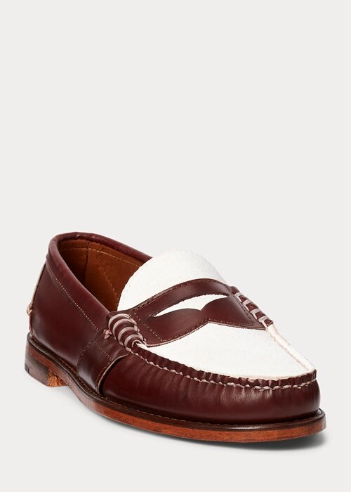 Burgundy Cream Men’s Ralph Lauren The Morehouse Collection Penny Loafers Burgundy Cream Men’s Ralph Lauren The Morehouse Collection Penny Loafers