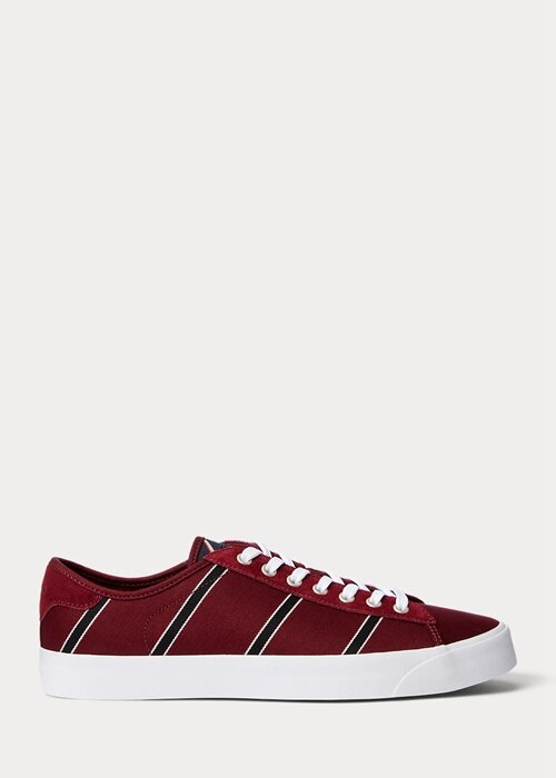 Burgundy Men’s Ralph Lauren Nelson Striped Wool-Cotton Sneakers Burgundy Men’s Ralph Lauren Nelson Striped Wool-Cotton Sneakers