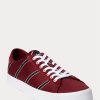 Burgundy Men’s Ralph Lauren Nelson Striped Wool-Cotton Sneakers Burgundy Men’s Ralph Lauren Nelson Striped Wool-Cotton Sneakers