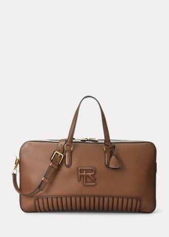 Chocolate Men’s Ralph Lauren Quilted Burnished Calfskin Duffle Bags
