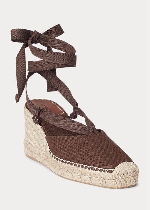 Chocolate Women’s Ralph Lauren Canvas Wedge Espadrille Chocolate Women’s Ralph Lauren Canvas Wedge Espadrille