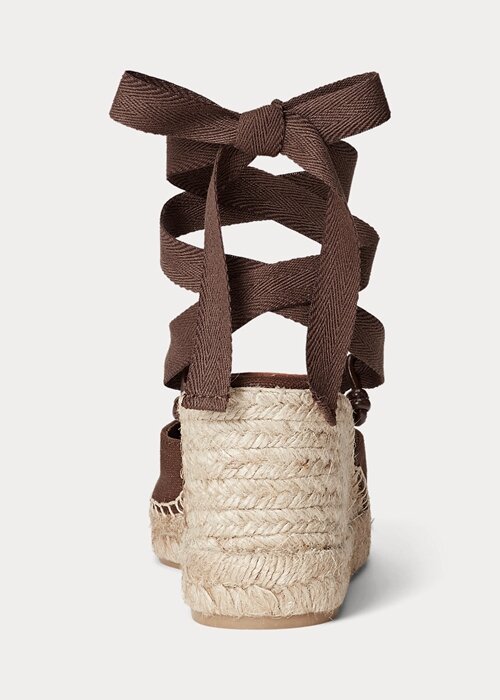 Chocolate Women’s Ralph Lauren Canvas Wedge Espadrille Chocolate Women’s Ralph Lauren Canvas Wedge Espadrille