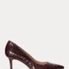 Chocolate Women’s Ralph Lauren Lanette Faux-Snakeskin Heels Chocolate Women’s Ralph Lauren Lanette Faux-Snakeskin Heels