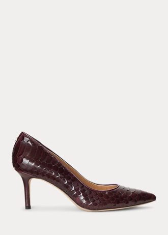 Chocolate Women’s Ralph Lauren Lanette Faux-Snakeskin Heels Chocolate Women’s Ralph Lauren Lanette Faux-Snakeskin Heels