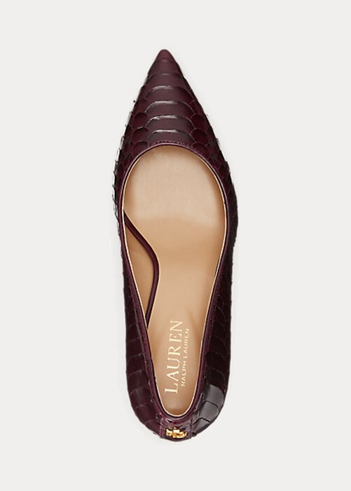 Chocolate Women’s Ralph Lauren Lanette Faux-Snakeskin Heels Chocolate Women’s Ralph Lauren Lanette Faux-Snakeskin Heels