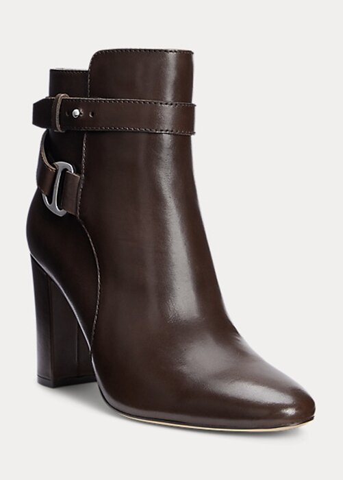 Chocolate Women’s Ralph Lauren Madelyn Burnished Leatherie Boots Chocolate Women’s Ralph Lauren Madelyn Burnished Leatherie Boots