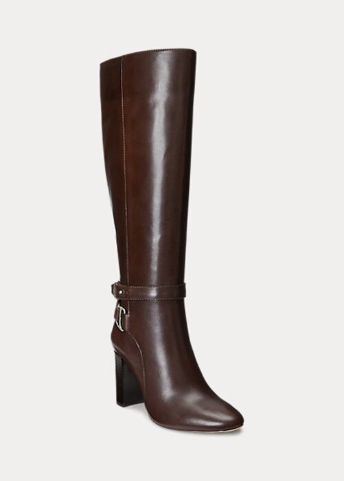 Chocolate Women’s Ralph Lauren Makenna Burnished Leather Riding Boots Chocolate Women’s Ralph Lauren Makenna Burnished Leather Riding Boots