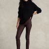 Chocolate Women’s Ralph Lauren Stretch Lambskin Skinny Pants Chocolate Women’s Ralph Lauren Stretch Lambskin Skinny Pants