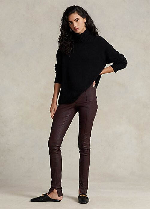 Chocolate Women’s Ralph Lauren Stretch Lambskin Skinny Pants Chocolate Women’s Ralph Lauren Stretch Lambskin Skinny Pants
