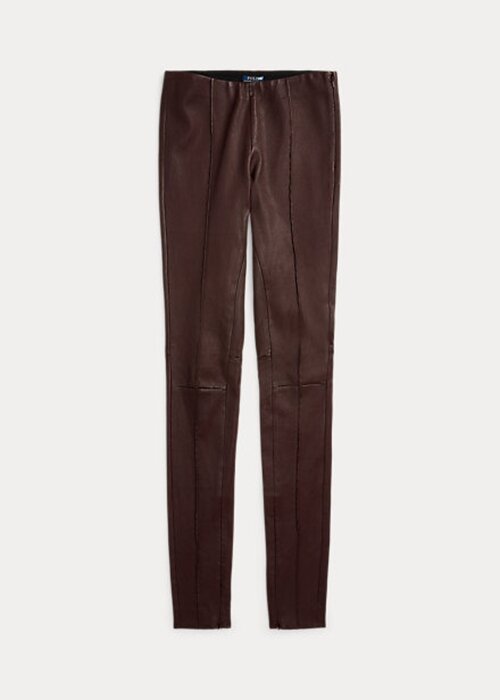Chocolate Women’s Ralph Lauren Stretch Lambskin Skinny Pants Chocolate Women’s Ralph Lauren Stretch Lambskin Skinny Pants