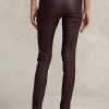 Chocolate Women’s Ralph Lauren Stretch Lambskin Skinny Pants Chocolate Women’s Ralph Lauren Stretch Lambskin Skinny Pants