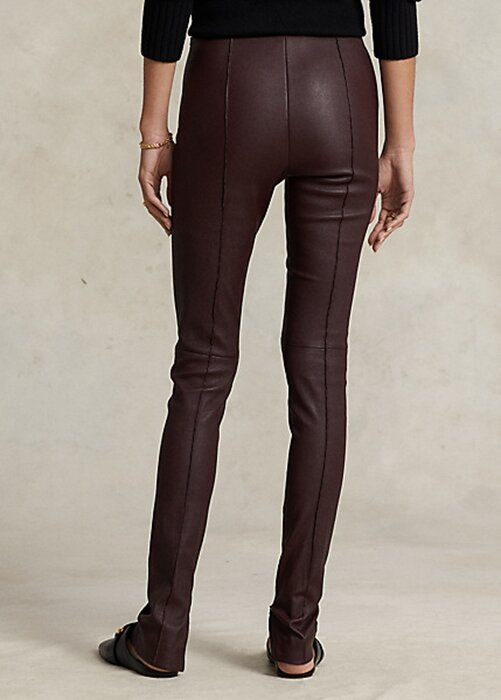 Chocolate Women’s Ralph Lauren Stretch Lambskin Skinny Pants Chocolate Women’s Ralph Lauren Stretch Lambskin Skinny Pants