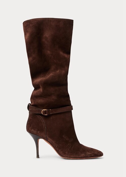Chocolate Women’s Ralph Lauren Zoe Tall Sueded Calfskin Boots Chocolate Women’s Ralph Lauren Zoe Tall Sueded Calfskin Boots