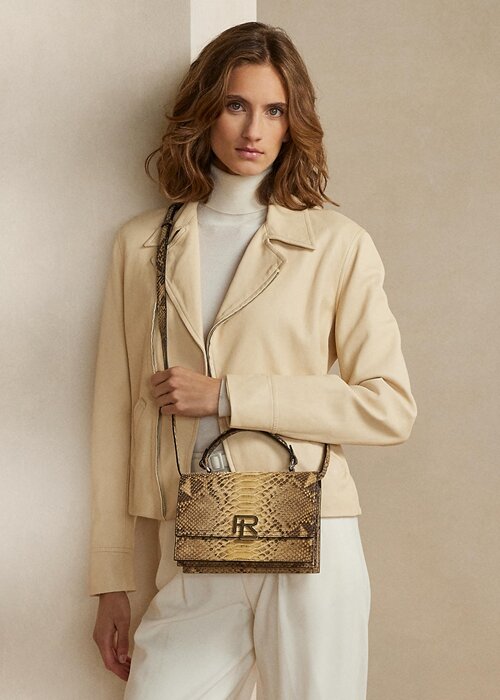 Copper Women’s Ralph Lauren The Python RL Top Handle Handbag Copper Women’s Ralph Lauren The Python RL Top Handle Handbag