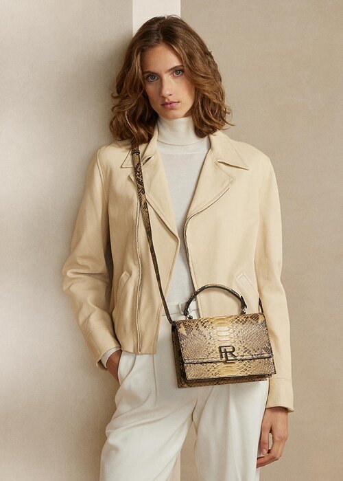 Copper Women’s Ralph Lauren The Python RL Top Handle Handbag Copper Women’s Ralph Lauren The Python RL Top Handle Handbag