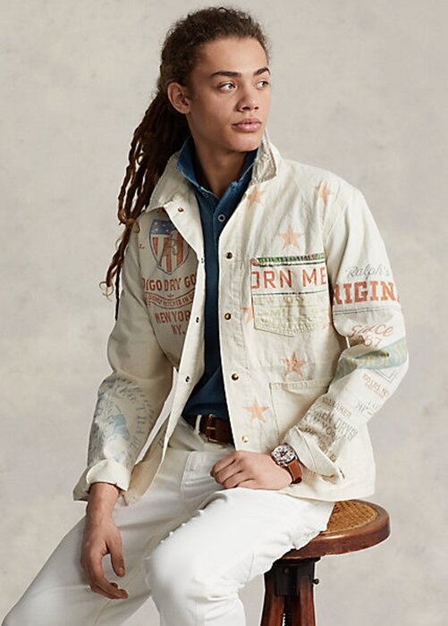 Cream Men’s Ralph Lauren Denim Graphic Painter Jackets Cream Men’s Ralph Lauren Denim Graphic Painter Jackets