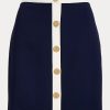 Cream / Navy Women’s Ralph Lauren Button-Front Two-Tone Crepe Pencil Skirts Cream / Navy Women’s Ralph Lauren Button-Front Two-Tone Crepe Pencil Skirts