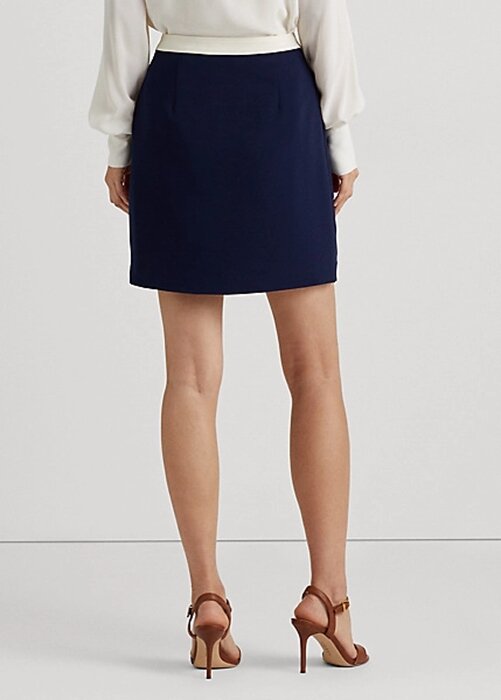 Cream / Navy Women’s Ralph Lauren Button-Front Two-Tone Crepe Pencil Skirts Cream / Navy Women’s Ralph Lauren Button-Front Two-Tone Crepe Pencil Skirts