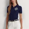 Cream / Navy Women’s Ralph Lauren Two-Tone Cotton Cardigan Sweaters