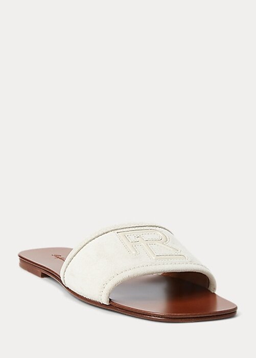 Cream Women’s Ralph Lauren Andela Calf-Suede Sandals Cream Women’s Ralph Lauren Andela Calf-Suede Sandals