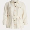 Cream Women’s Ralph Lauren Belted Herringbone Linen Jackets Cream Women’s Ralph Lauren Belted Herringbone Linen Jackets