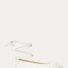 Cream Women’s Ralph Lauren Cecilia Nappa Leather Lace-Up Flat Shoes Cream Women’s Ralph Lauren Cecilia Nappa Leather Lace-Up Flat Shoes