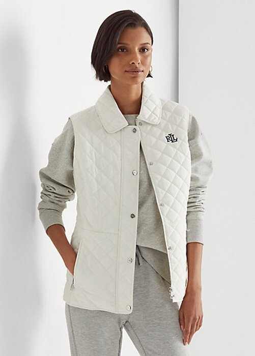 Cream Women’s Ralph Lauren Diamond-Quilted Vest Cream Women’s Ralph Lauren Diamond-Quilted Vest