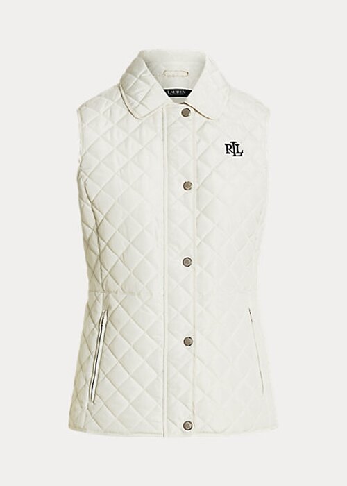 Cream Women’s Ralph Lauren Diamond-Quilted Vest Cream Women’s Ralph Lauren Diamond-Quilted Vest