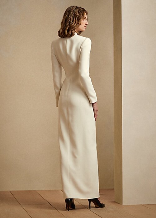 Cream Women’s Ralph Lauren Kristian Silk Tuxedo Dress Cream Women’s Ralph Lauren Kristian Silk Tuxedo Dress