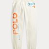 Cream Women’s Ralph Lauren Logo & Wave Graphic Fleece Sweatpants Cream Women’s Ralph Lauren Logo & Wave Graphic Fleece Sweatpants