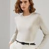 Cream Women’s Ralph Lauren Merino Wool Crewneck Sweaters Cream Women’s Ralph Lauren Merino Wool Crewneck Sweaters