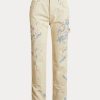 Cream Women’s Ralph Lauren Paint-Splatter Denim Carpenter Jeans Cream Women’s Ralph Lauren Paint-Splatter Denim Carpenter Jeans