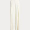 Cream Women’s Ralph Lauren Pleated Crepe Wide-Leg Pants Cream Women’s Ralph Lauren Pleated Crepe Wide-Leg Pants