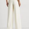 Cream Women’s Ralph Lauren Pleated Crepe Wide-Leg Pants Cream Women’s Ralph Lauren Pleated Crepe Wide-Leg Pants