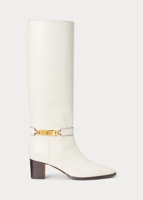 Cream Women’s Ralph Lauren Polo ID Waxed Calfskin Boots Cream Women’s Ralph Lauren Polo ID Waxed Calfskin Boots