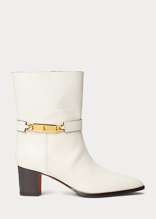 Cream Women’s Ralph Lauren Polo ID Waxed Calfskin Boots Cream Women’s Ralph Lauren Polo ID Waxed Calfskin Boots