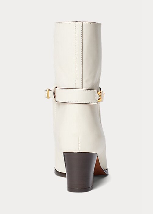 Cream Women’s Ralph Lauren Polo ID Waxed Calfskin Boots Cream Women’s Ralph Lauren Polo ID Waxed Calfskin Boots
