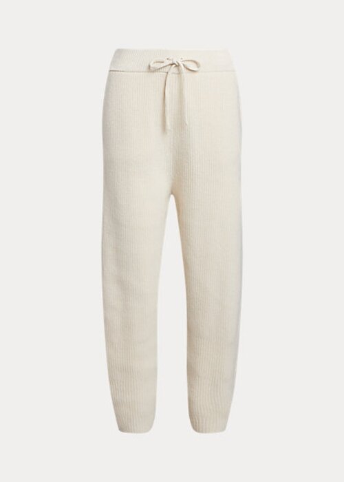 Cream Women’s Ralph Lauren Rib-Knit Cashmere-Wool Sweater Pants Cream Women’s Ralph Lauren Rib-Knit Cashmere-Wool Sweater Pants