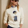 Cream Women’s Ralph Lauren Sarong Bear Jersey Sweaters Cream Women’s Ralph Lauren Sarong Bear Jersey Sweaters