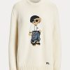 Cream Women’s Ralph Lauren Sarong Bear Jersey Sweaters Cream Women’s Ralph Lauren Sarong Bear Jersey Sweaters